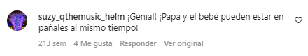 El comentario de un fan en el post de Alejandra Silva mostrando su barriga de embarazada | Foto: Instagram.com/alejandragere
