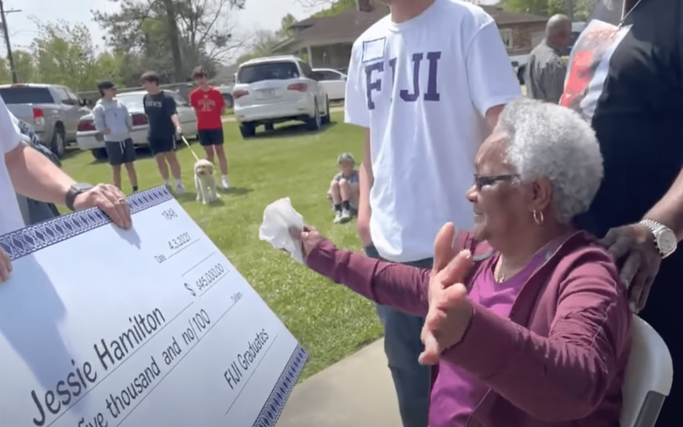 Jessie Hamilton receives a big surprise for her 74th birthday. | Source: YouTube.com/The Advocate