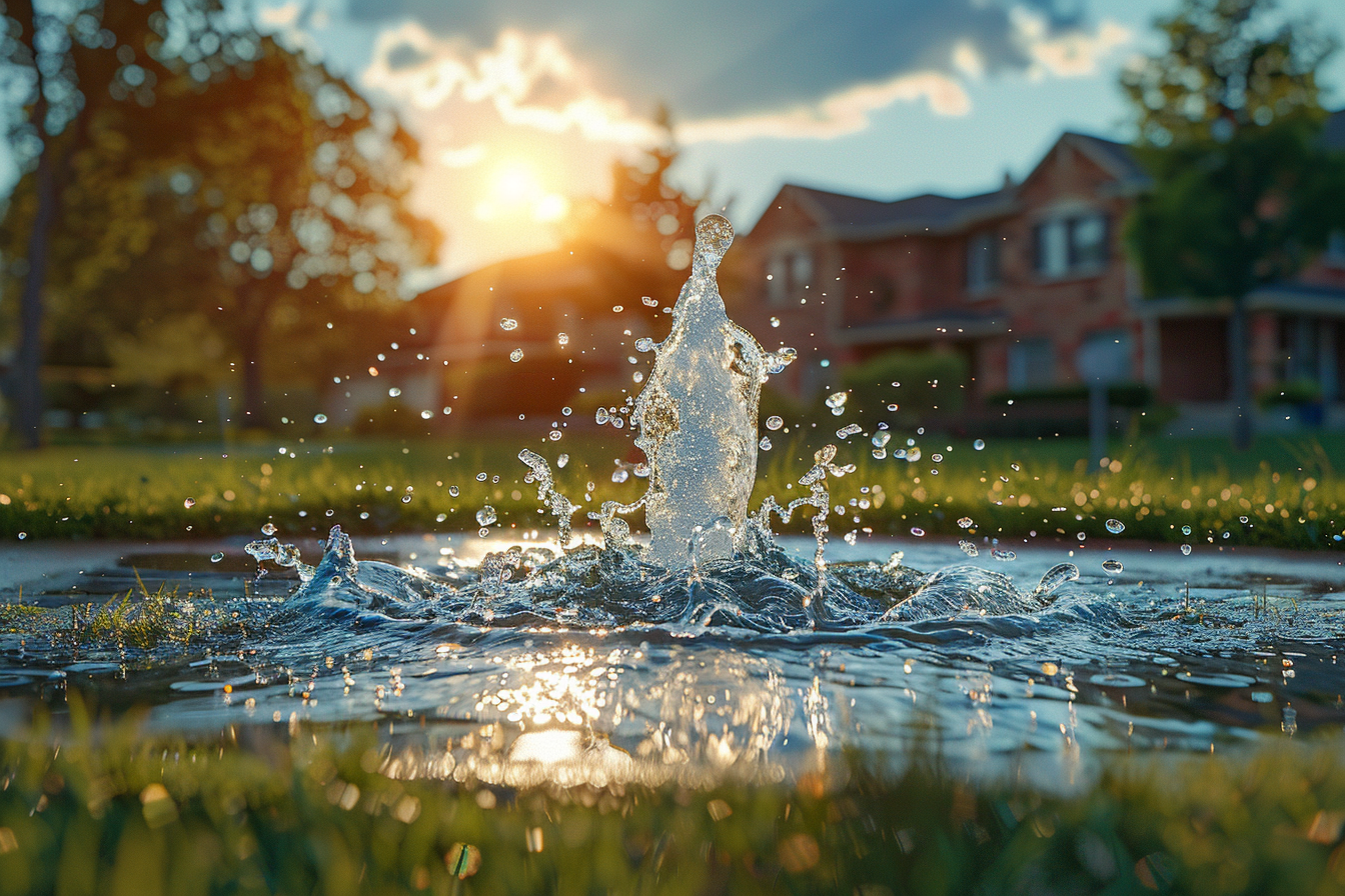 Close-up of water gushing from the ground | Source: Midjourney