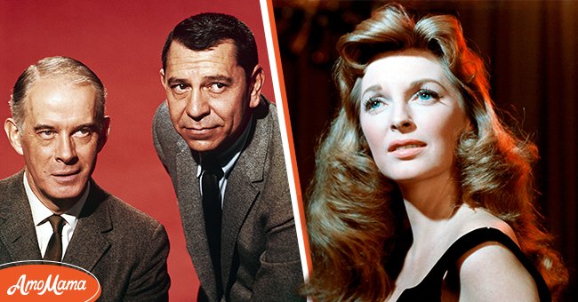 Late actor Jack Webb on the scene of a movie. [Left] | Actress Julie London in a portrait photo. [Right] | Photo: Getty Images