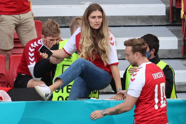 Christian Eriksen und Sabrina Kvist am Samstag, 12. Juni 2021 | Quelle: Getty Images