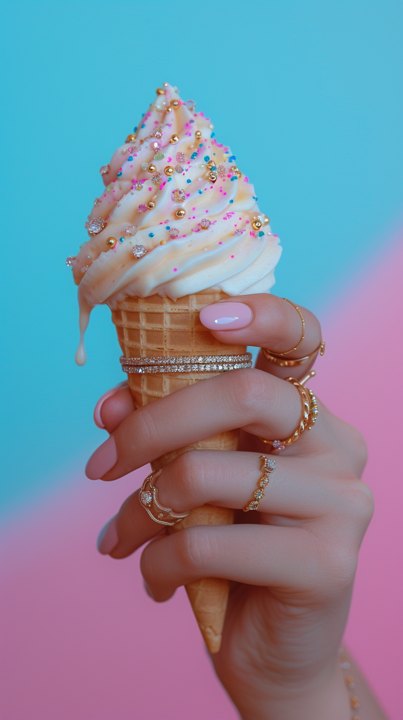 A person holding an ice cream cone | Source: Midjourney
