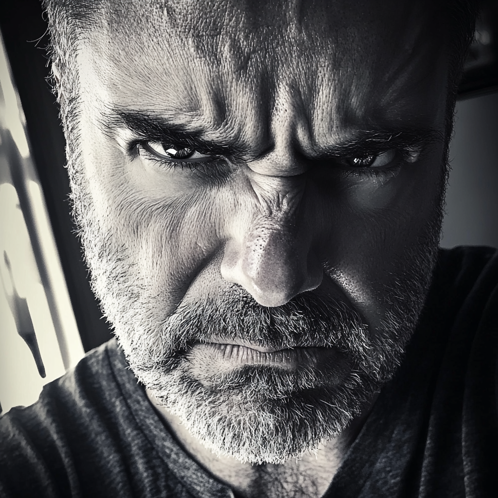 A close up of an angry man | Source: Midjourney