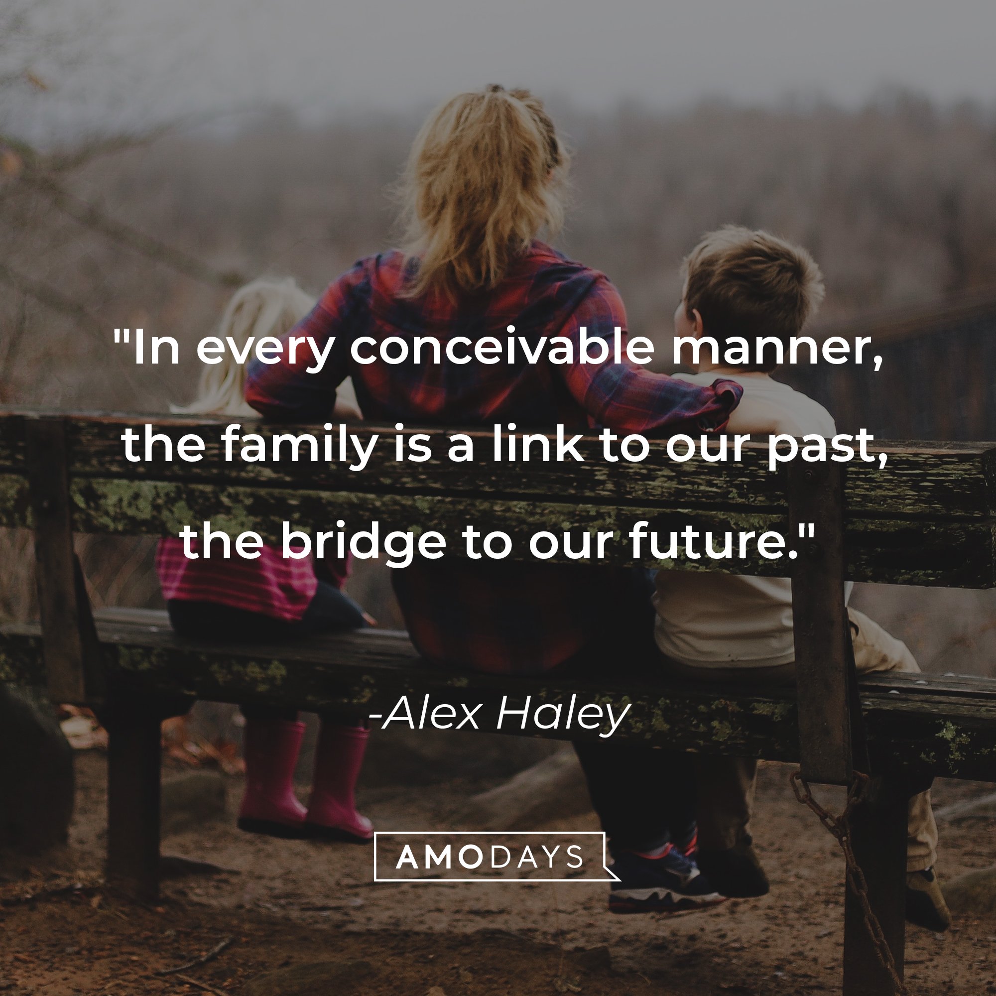 Alex Haley's quote: "In every conceivable manner, the family is a link to our past, the bridge to our future." | Image: AmoDays