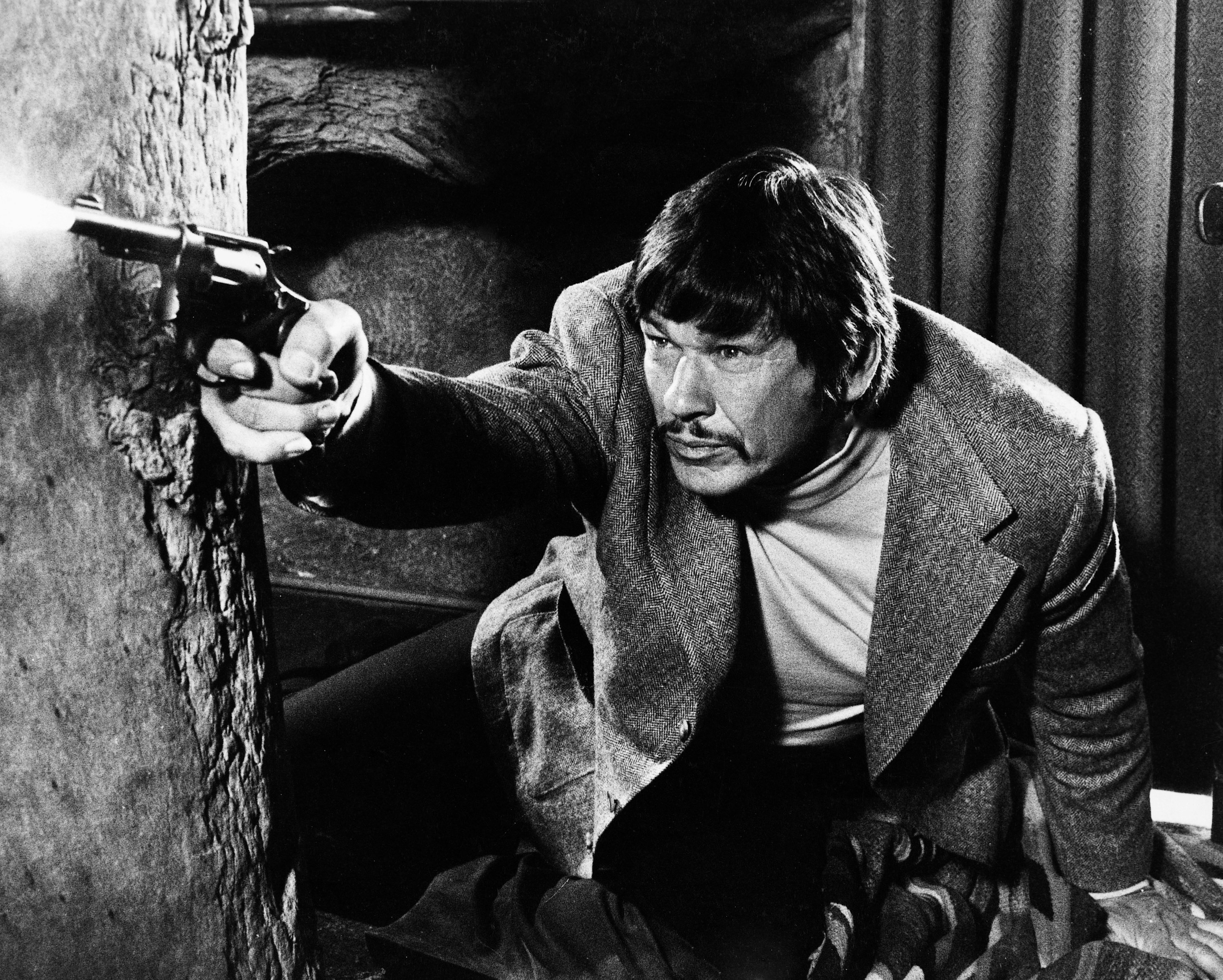 Actor Charles Bronson in a still from the film 'The Stone Killer', 1973. | Source: Getty Images