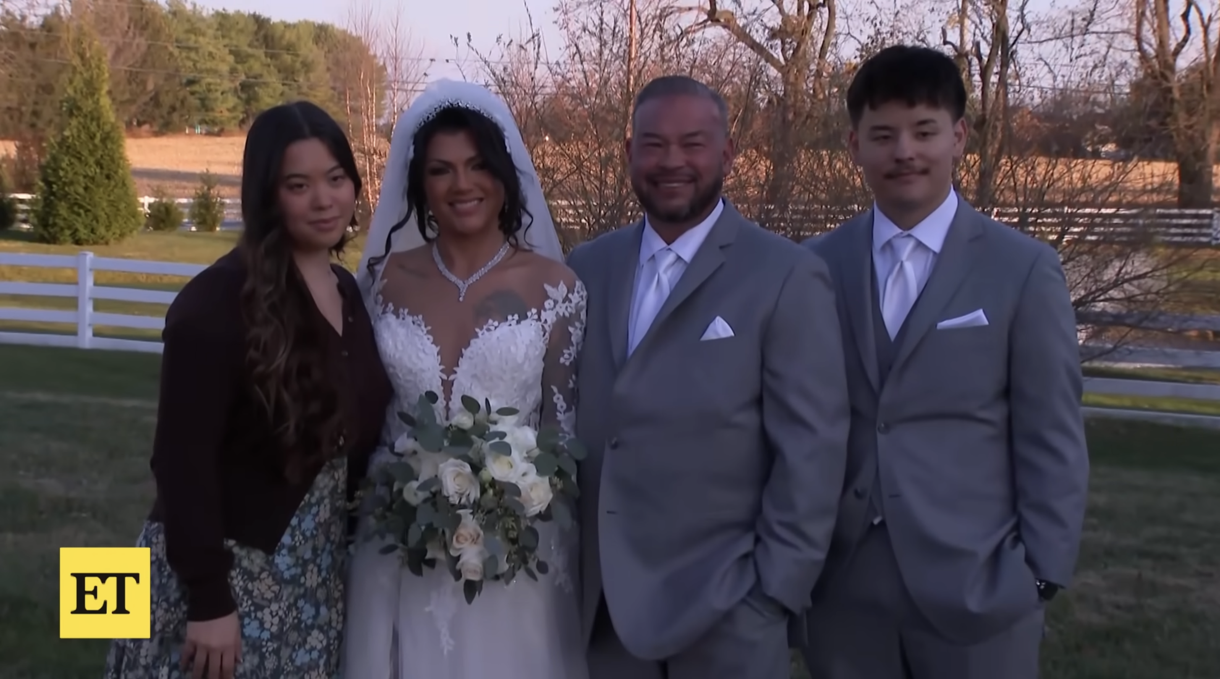 Stephanie Lebo and Jon Gosselin are seen with Hannah and Collin, dated November 24, 2025 | Source: YouTube/EntertainmentTonight