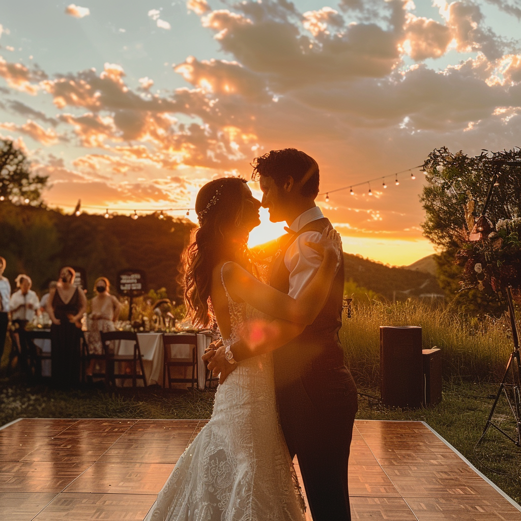 Mike and Phoebe dancing during golden hour | Source: Midjourney