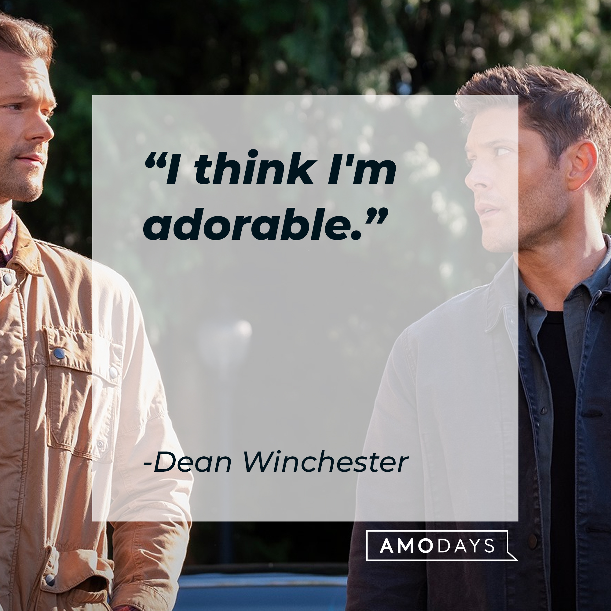 Dean Winchester's quote: "I think I'm adorable." | Source: facebook.com/Supernatural