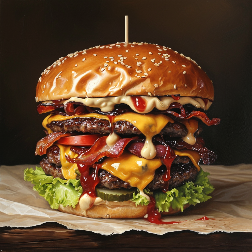 A gourmet burger | Source: Midjourney