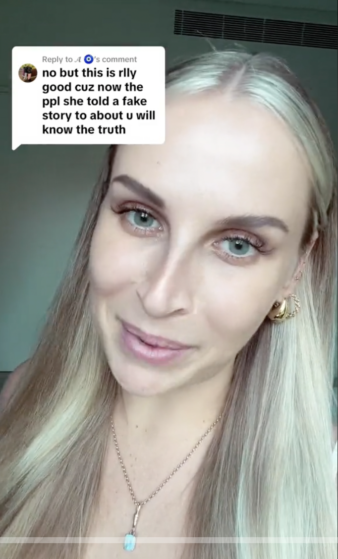 Amy Dickinson explaining her stance on telling the truth in her fifth and final video about the bachelorette party story | Source: tiktok/amzdick