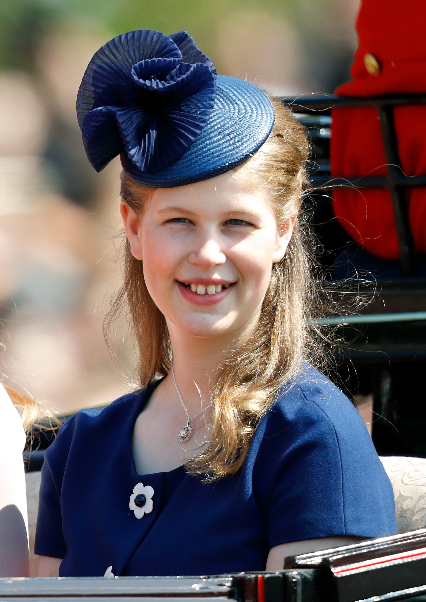 Lady Louise Windsor pictured traveling down The Mall in a horse drawn carriage during Trooping The Colour 2018 on June 9, 2018 in London, England ┃Source: Getty Images