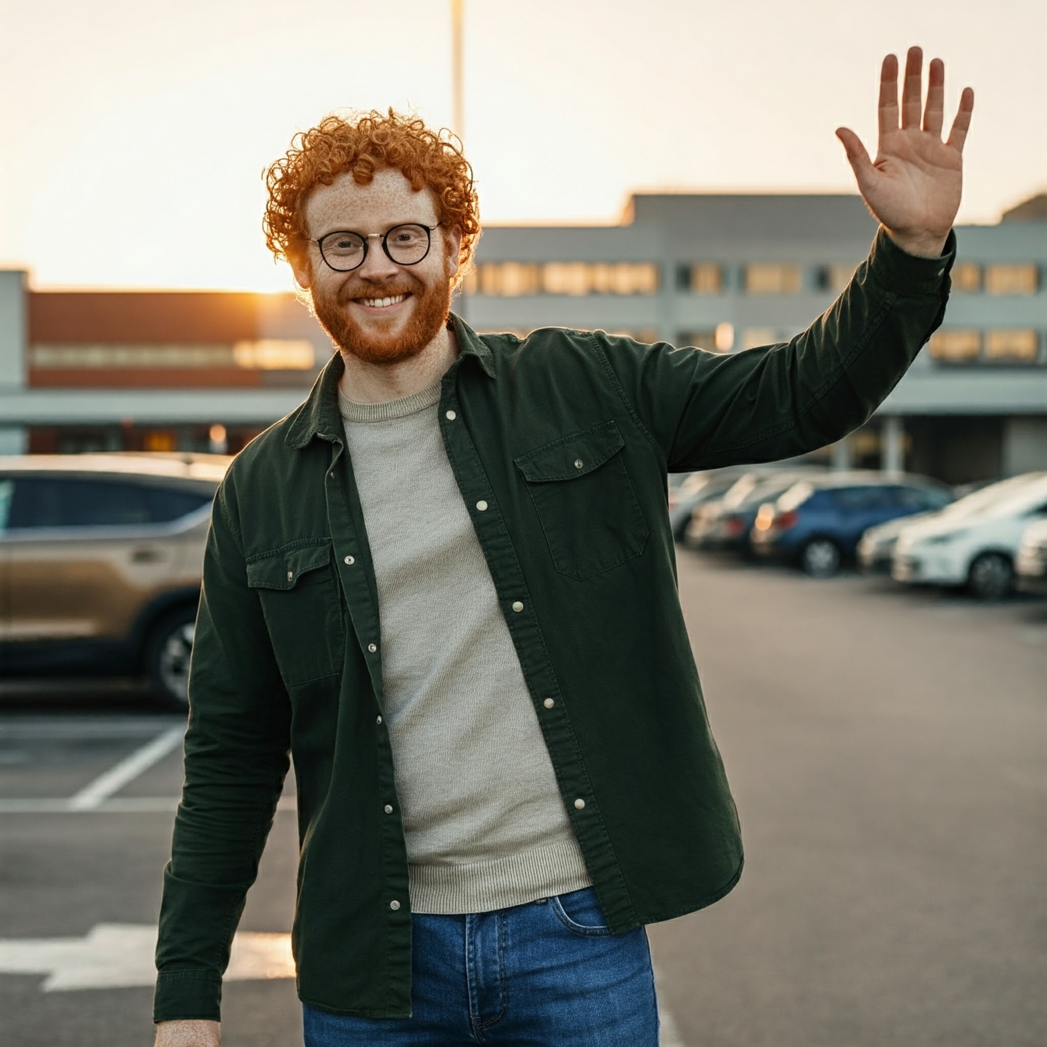 A man waving in a parking lot | Source: Gemini