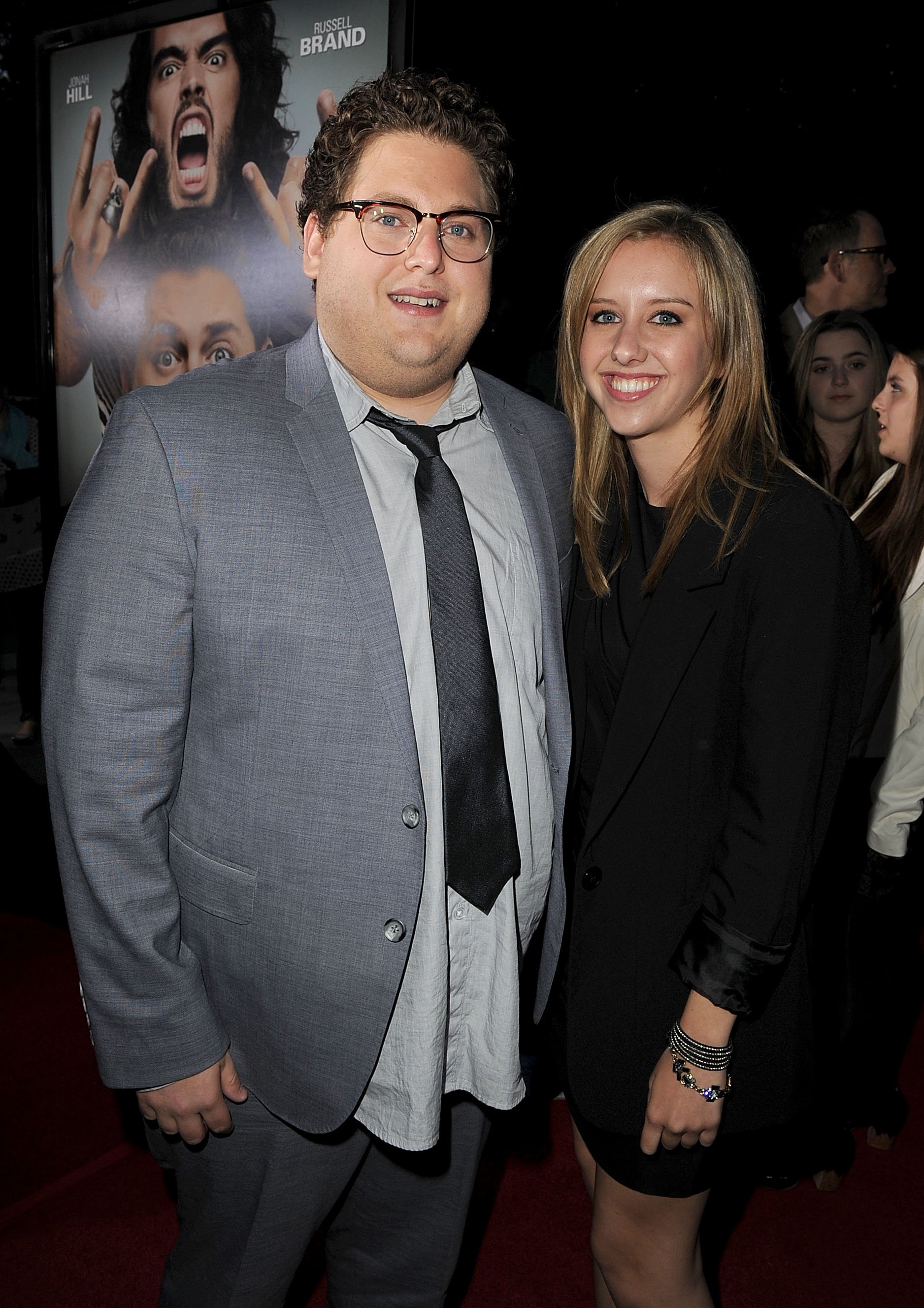 Jonah Hill and his ex-girlfriend Jordan Klein at the "Get Him To The Greek" premiere hosted at the Greek Theatre in Los Angeles, California, on May 25, 2010. | Source: Getty Images