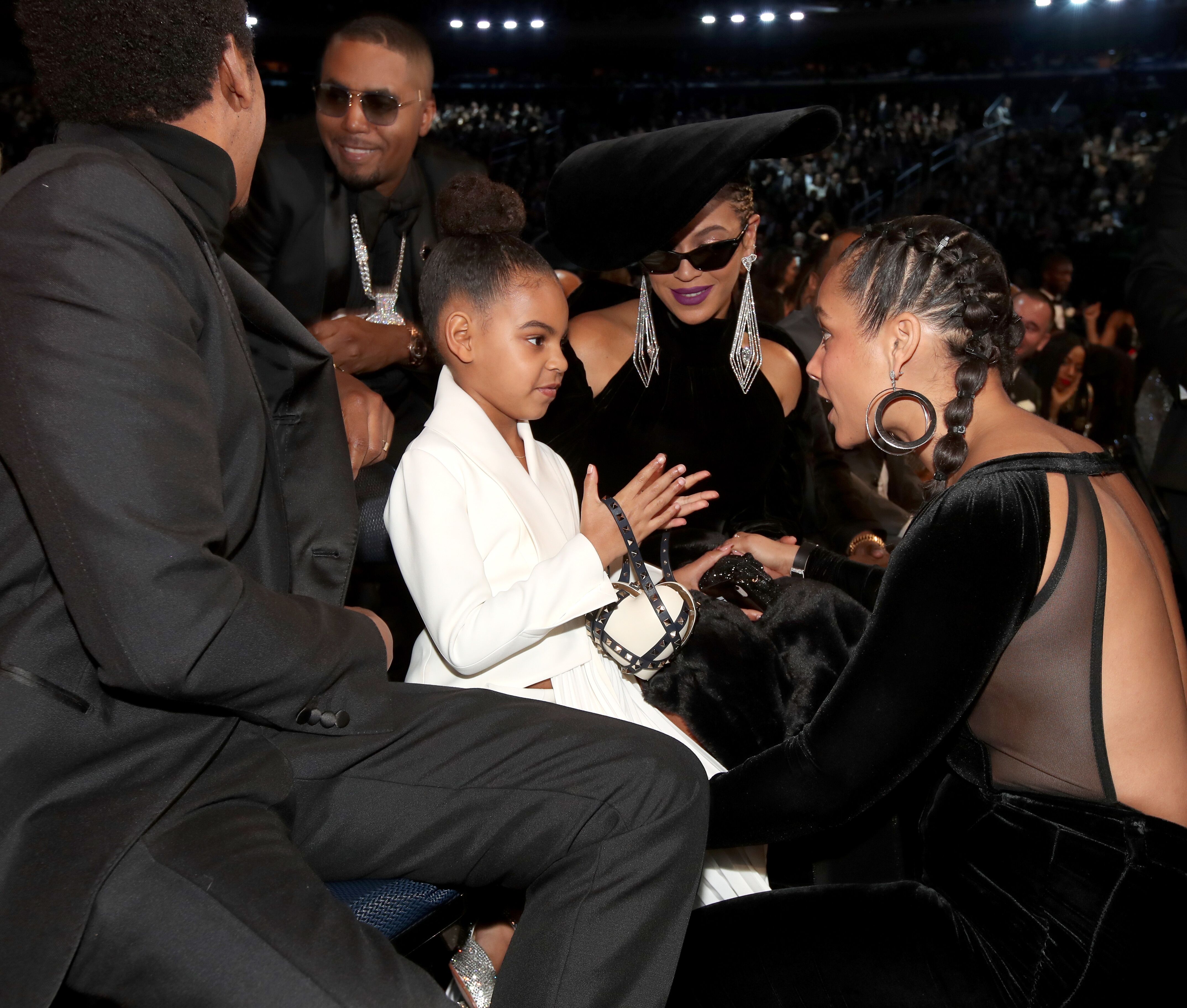 Blue Ivy meets Alicia Keys, alon with her parents Beyoncé and Jay Z  at the 60th Annual GRAMMY Awards in New York in 2018 | Source Getty Images