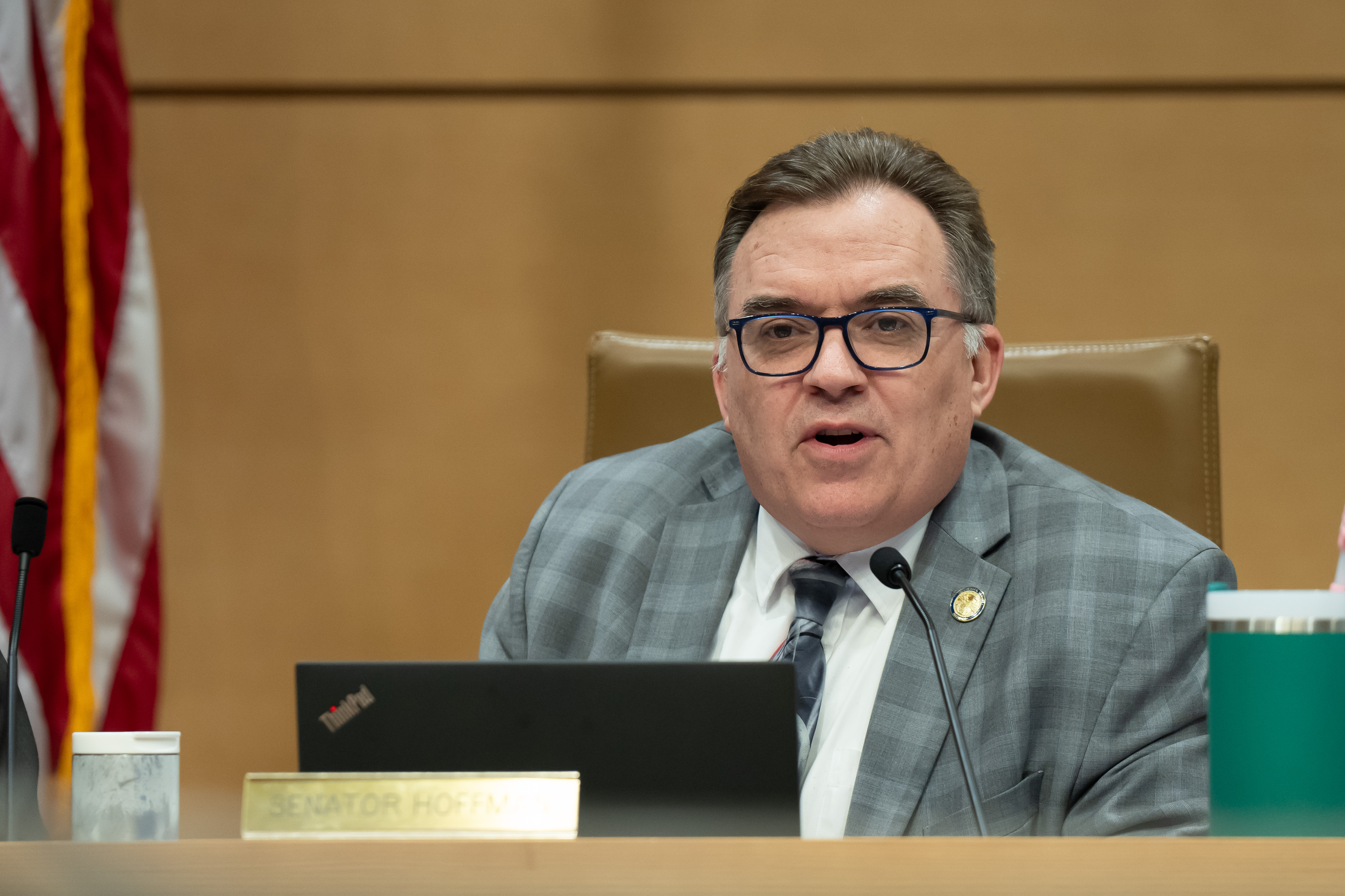 Sen. John Hoffman, at the Senate Human Services Committee hearing on March 6, 2024 | Source: Getty Images