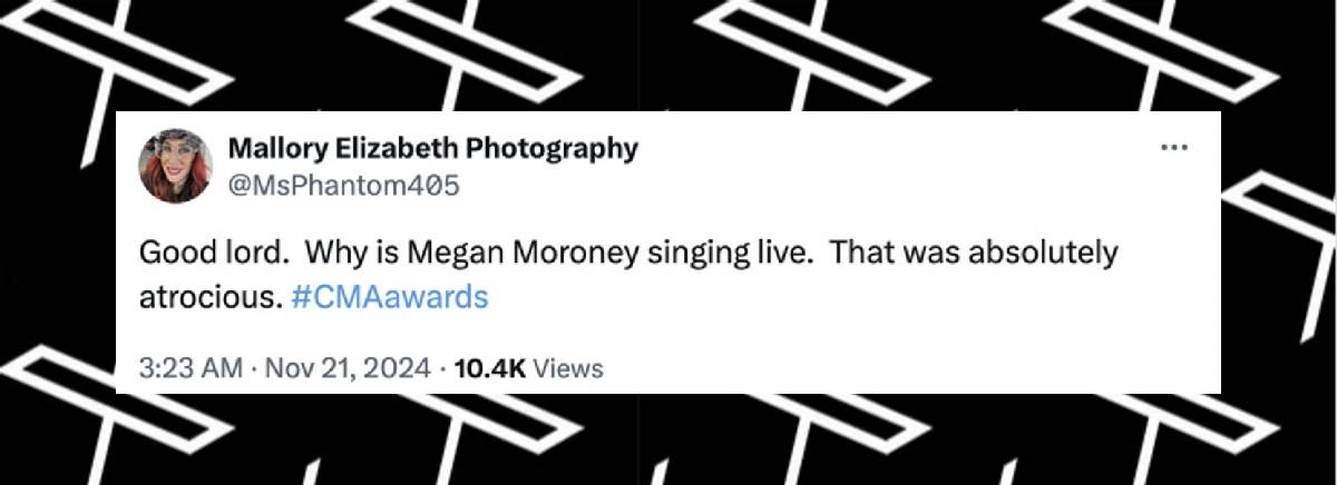 A fan comment on Megan Moroney, dated November 21, 2024 | Source: X/MsPhantom405