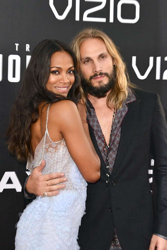 Zoe Saldana and Marco Perego arrive at the premiere for "Star Trek Beyond" on July 20, 2016 in San Diego, California | Source: Getty Images (Photo by Araya Diaz/WireImage)