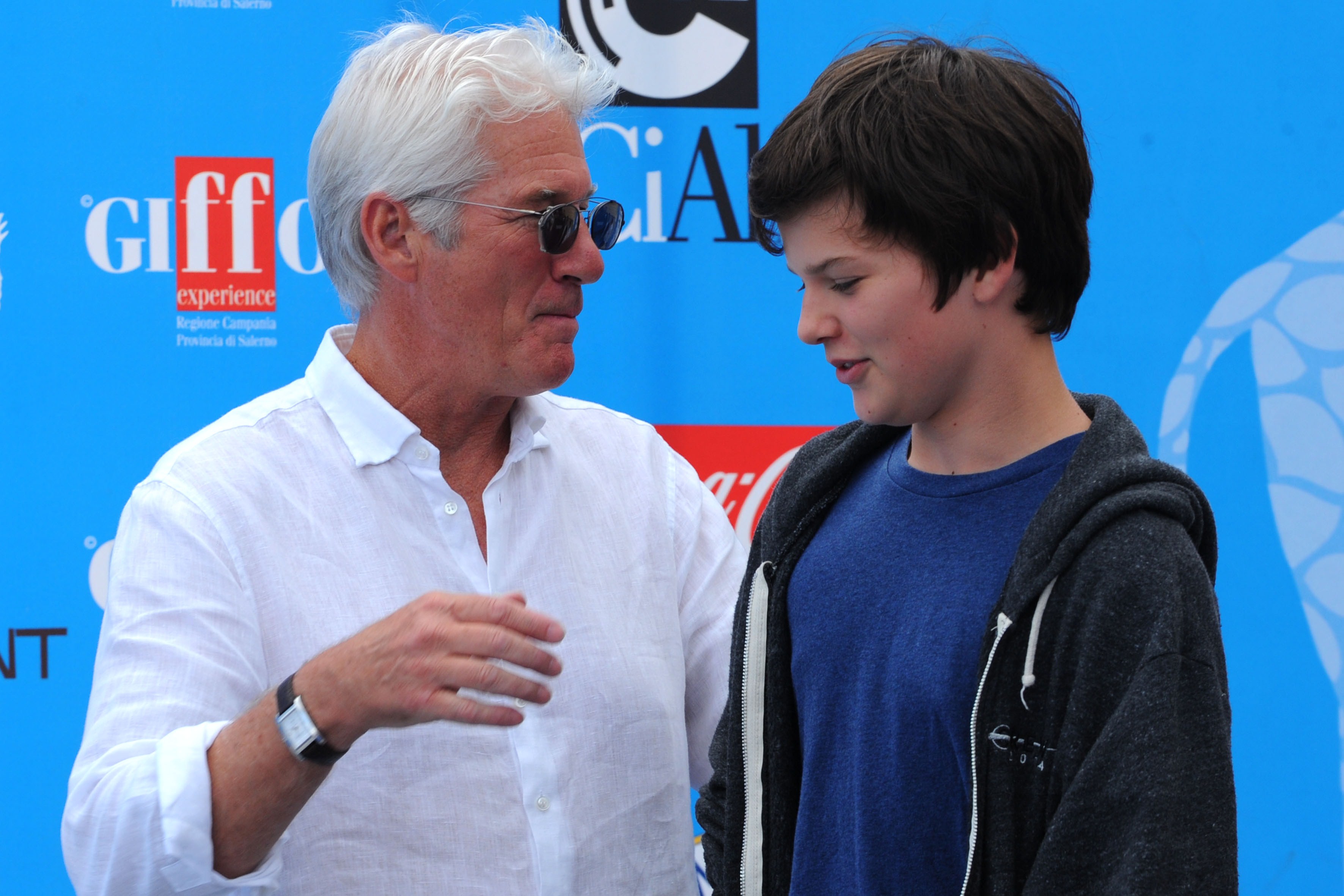 Richard Gere with his son Homer at the 44th edition of the Giffoni Film Festival for children in Giffoni Valle Piana, Italy, on July 22, 2014 | Source: Getty Images