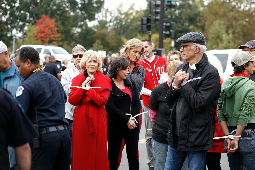 Jane Fonda, Ted Danson at Climate Change Protest. Image Credit: Getty Images