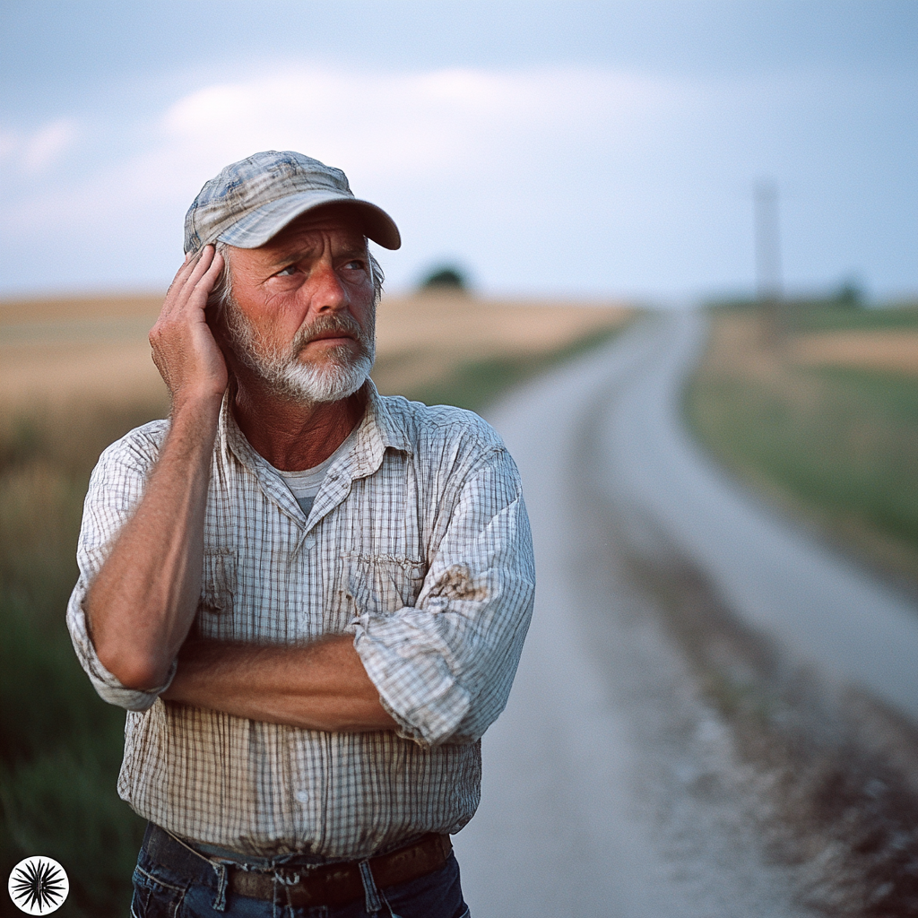 A farmer thinking | Source: Midjourney