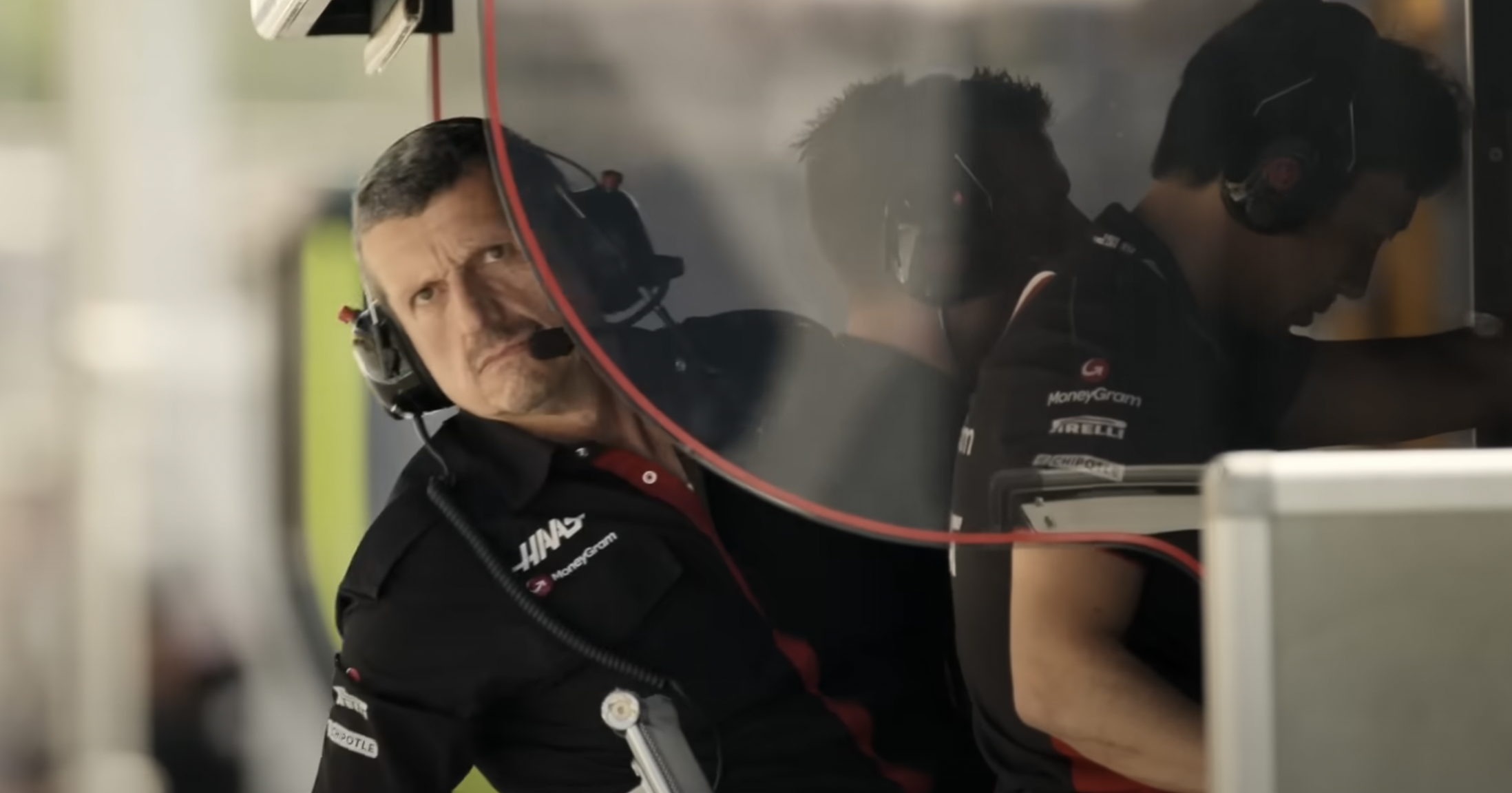 Guenther Steiner in the trailer for 