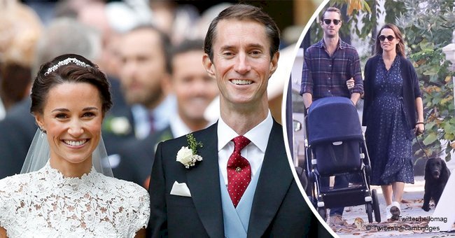 Pippa Middleton steps out of her $22 million house to go on a first outing with her newborn son