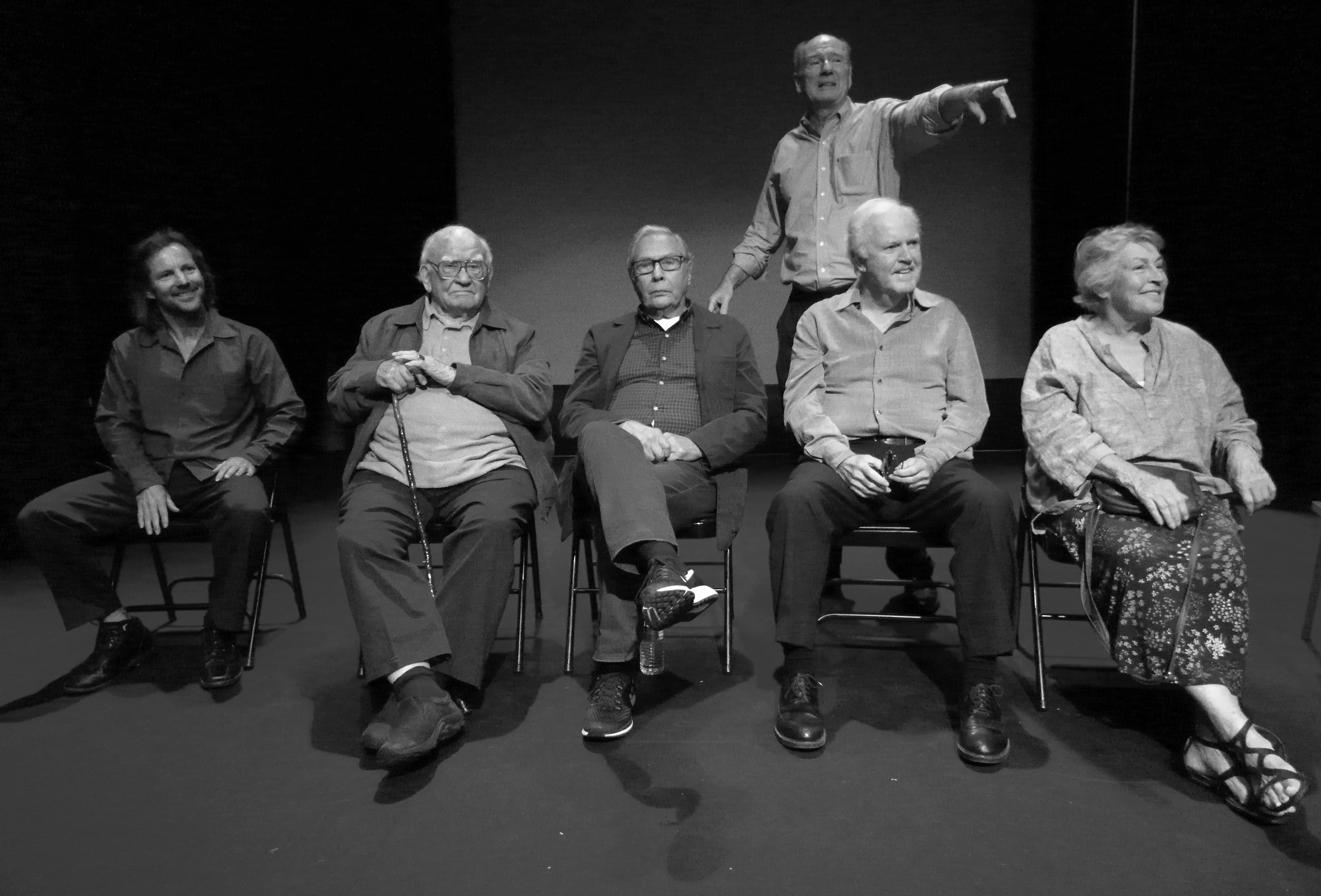 Ringing true to professor of Performing Arts at Savannah College of Art and Design Scott Alan Smith's words, James Handy appears completely immersed in his onstage work in Ed Asner And Cast Of Senior Entourage at the Whitefire Theatre years before his life was taken. | Source: Getty Images