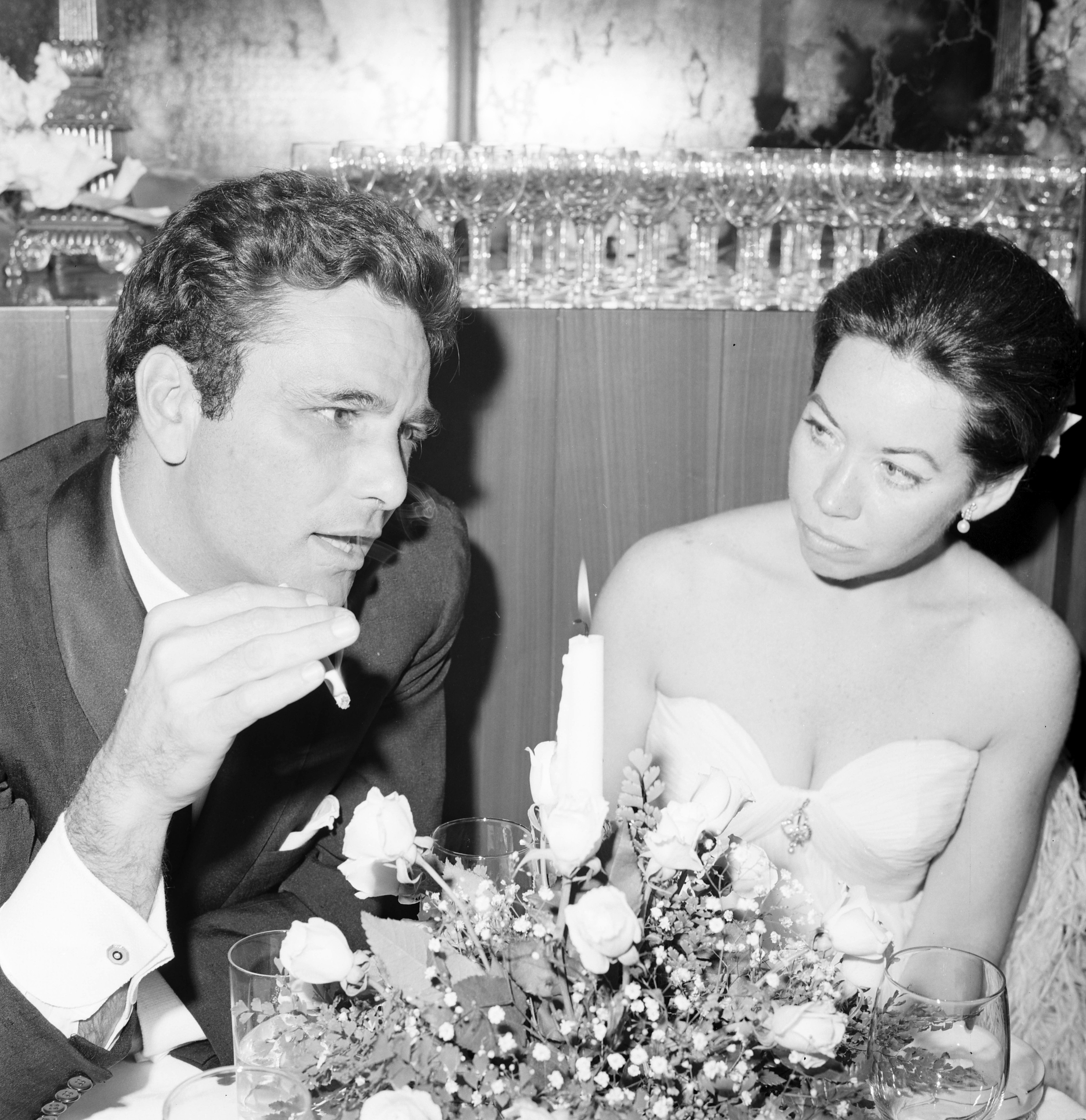 Actor Peter Falk and wife Alyce Mayo attend a party in Los Angeles, California in 1966 | Source: Getty Images
