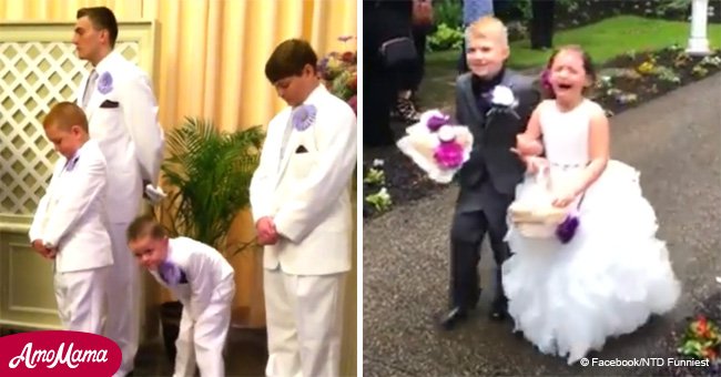 Compilation of children at weddings doing the opposite of what they're asked