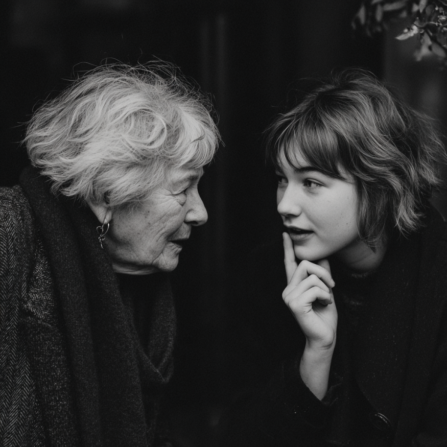 Two women talking | Source: Midjourney