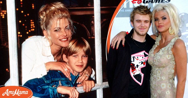 Anna Nicole Smith and her son Daniel when he was a child [left], Anna Nicole Smith and son Daniel at the Shrine Auditorium in Los Angeles for "G-Phoria - The Award Show 4 Gamers" [right] | Photo: Getty Images