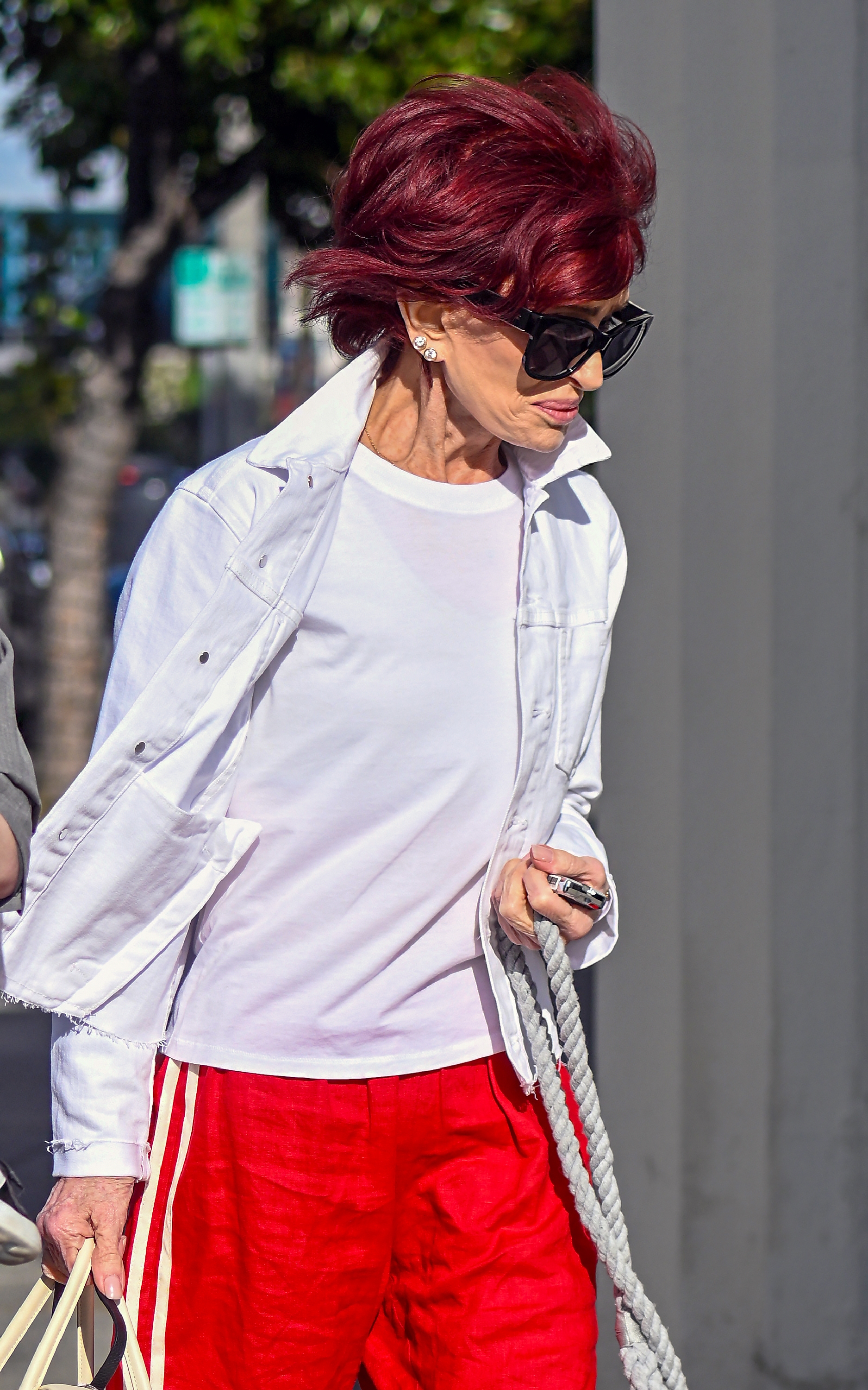 TV personality Sharon Osbourne is seen running errands on April 2, 2025, in Hollywood, California | Source: Getty Images