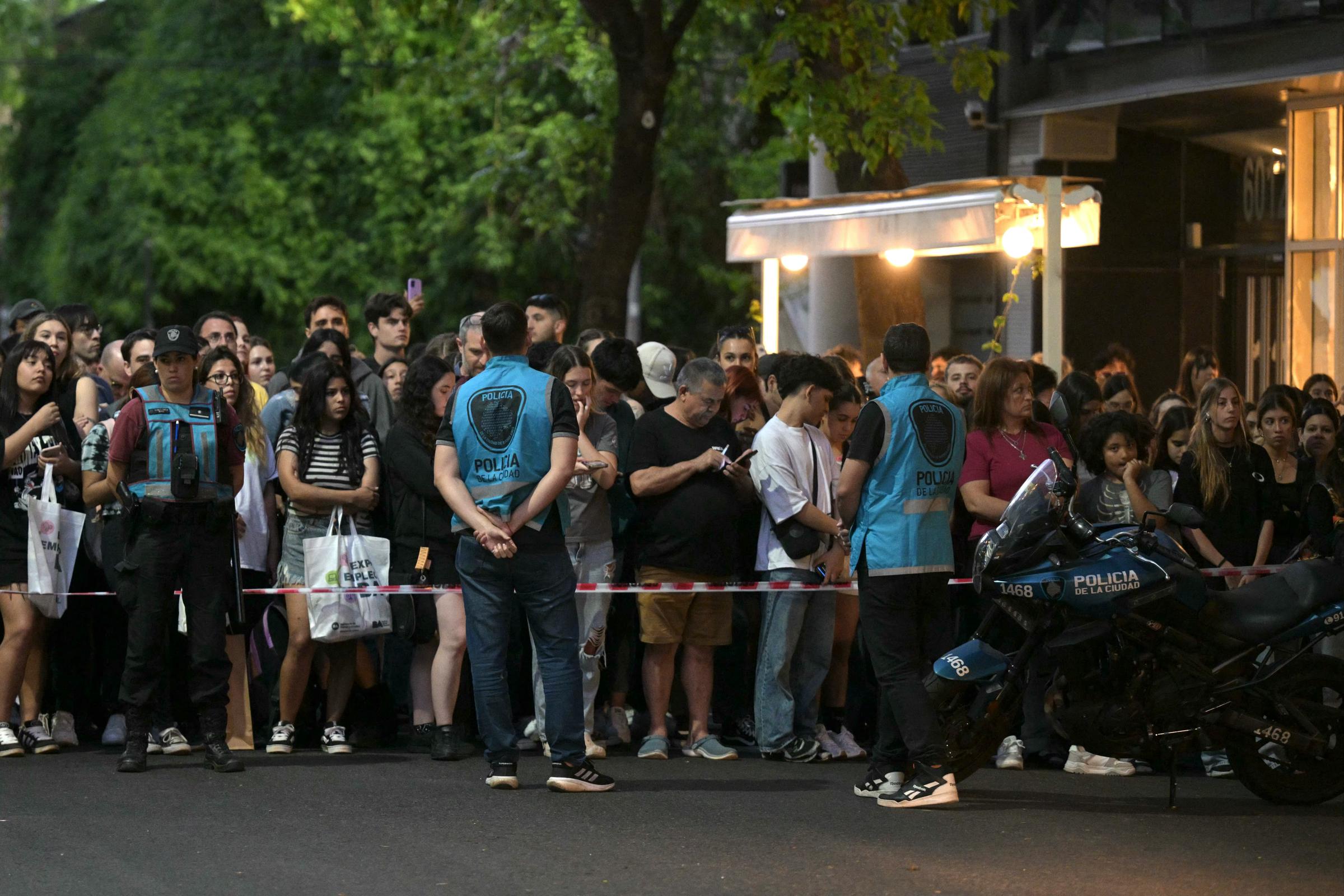 Fans gathered at the hotel where Liam Payne died on October 16, 2024, in Buenos Aires, Argentina. | Source: Getty Images