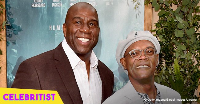 Magic Johnson rocks afro wig and flower-shaped sunglasses on his 59th birthday