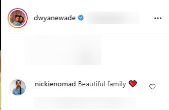 A comment on Dwyane Wade's Instagram post | Photo: Instagram/dwyanewade