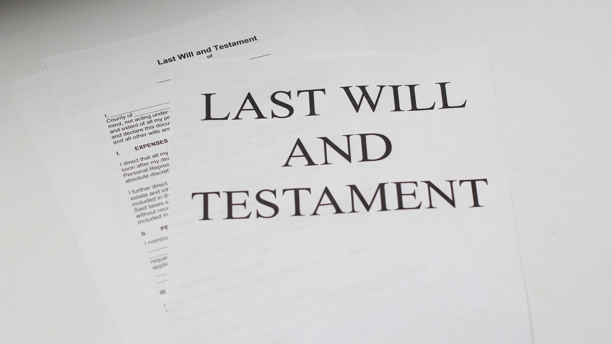 Papers bearing the title "Last Will and Testament." | Source: Unsplash
