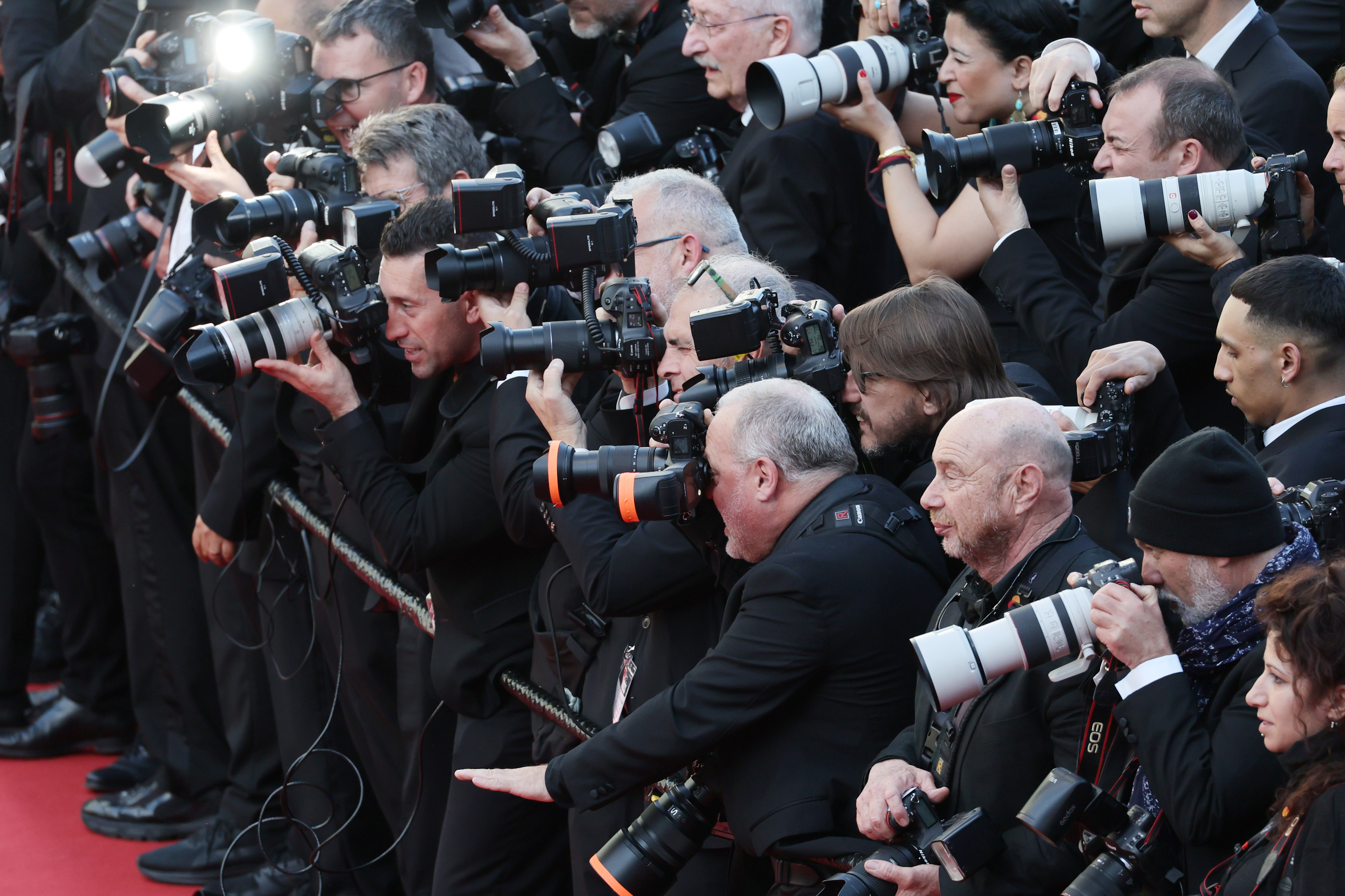 A view of photographers during the "Megalopolis" Red Carpet at the 77th annual Cannes Film Festival on May 16, 2024 in Cannes, France | Source: Getty Images
