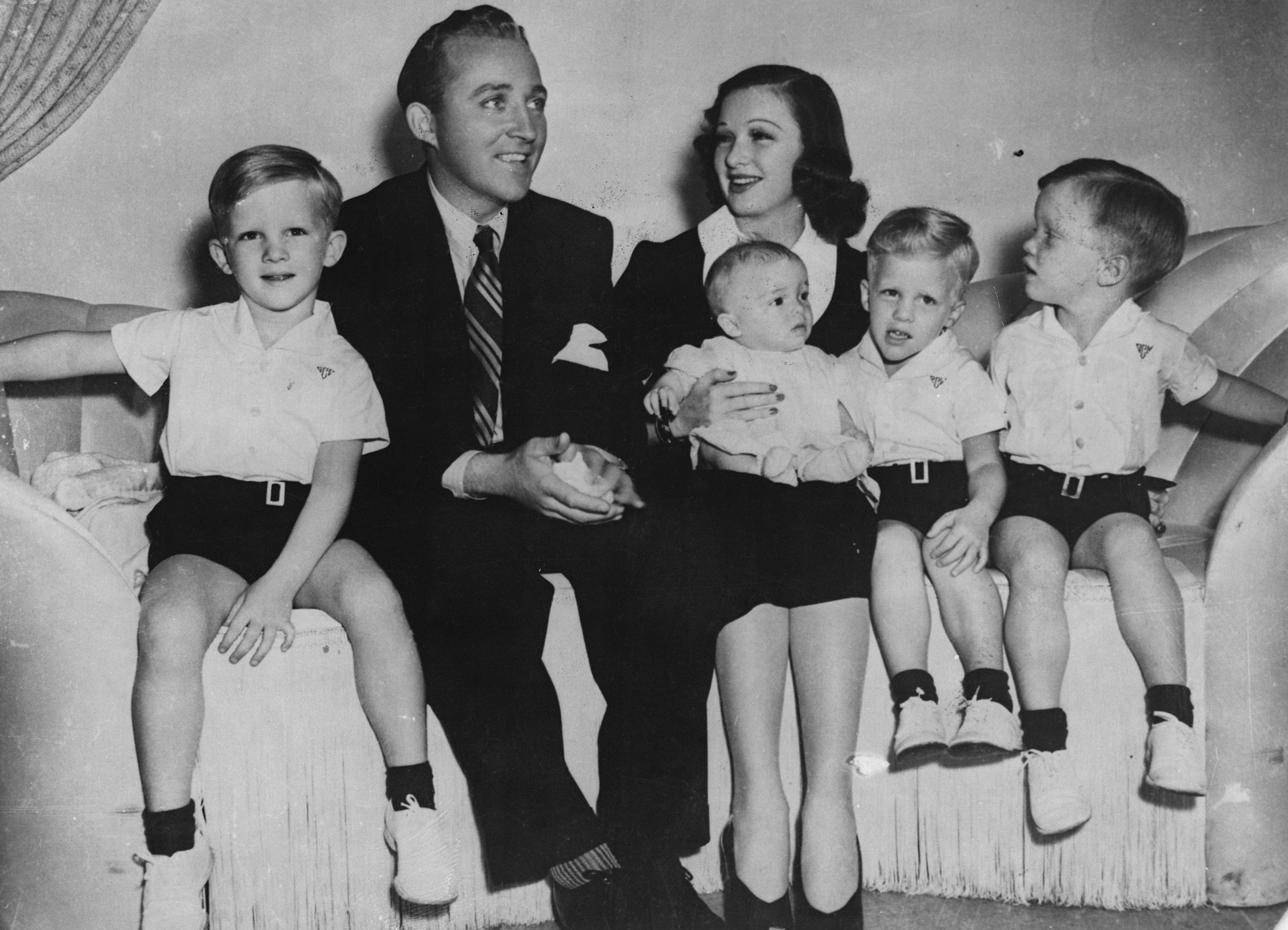 Singer and film star Bing Crosby with his first wife, actress Dixie Lee, and their sons Gary, Lindsay. and twins Dennis and Phillip. | Source: Getty Images