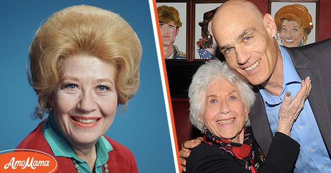 Portrait of Actress and "The Facts of Life" Author Charlotte Rae [Left] | Actress Charlotte Rae with her son Larry Strauss. [Right] | Source: Getty Images