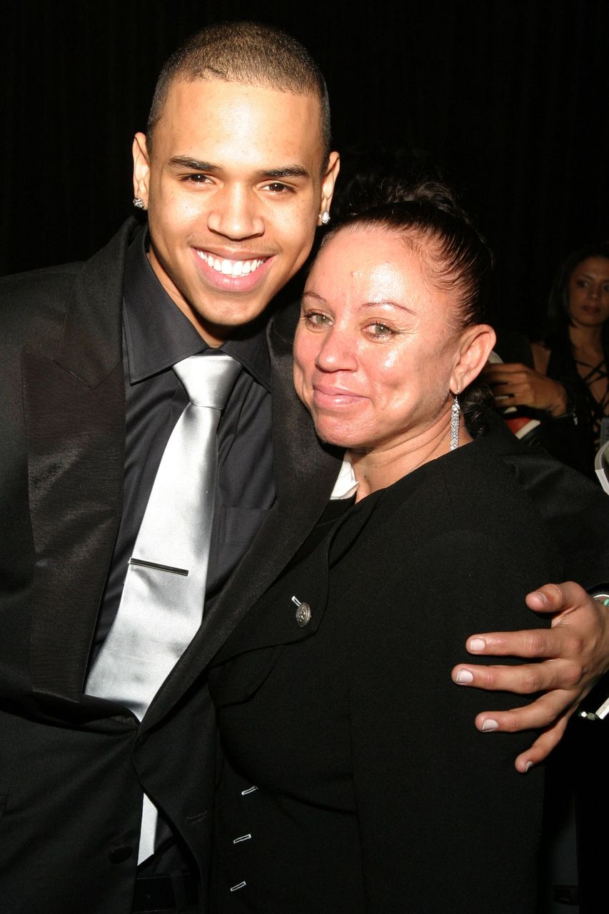 Chris Brown and Joyce Hawkins at the 37th Annual NAACP Image Awards. | Source: Getty Images