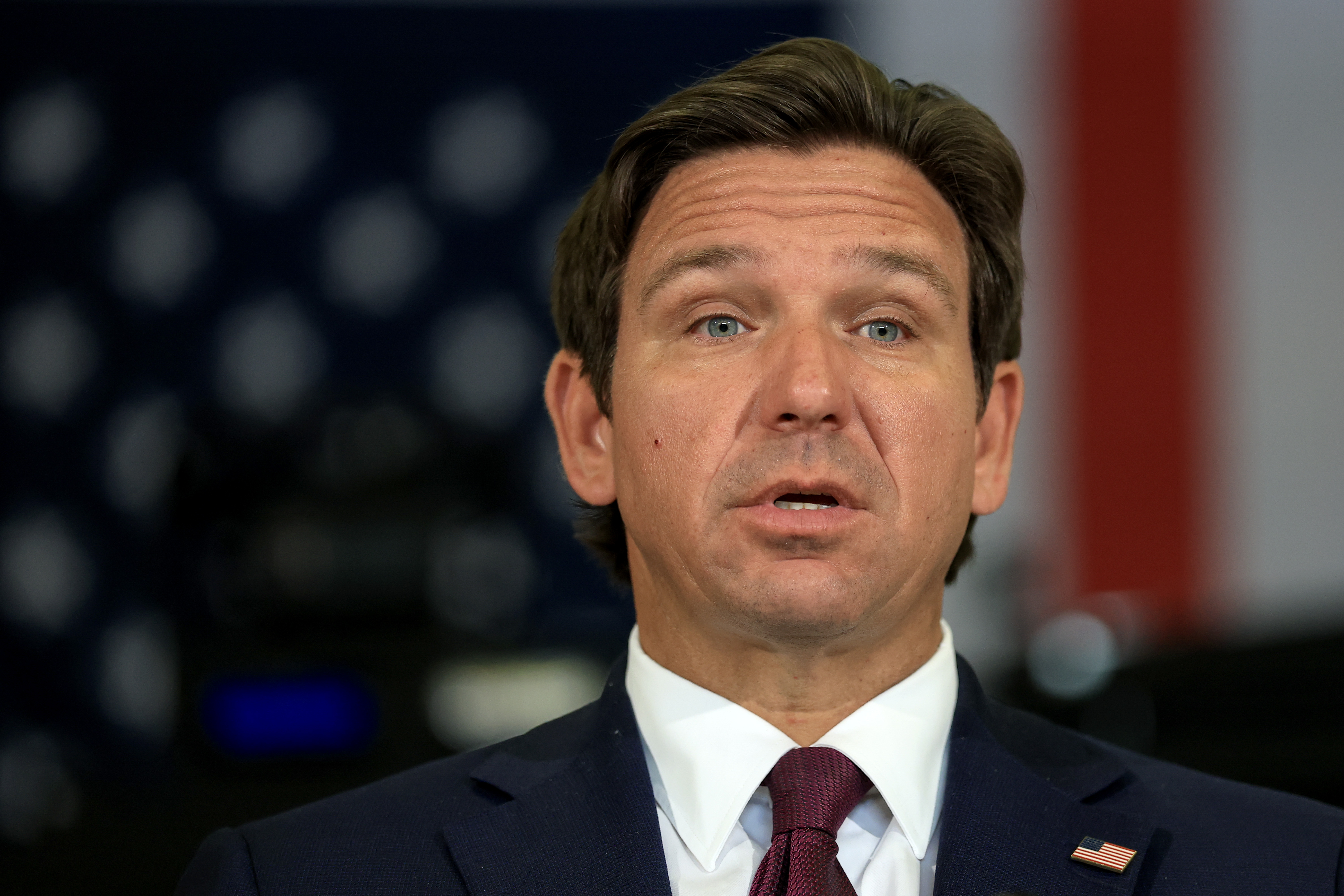 Ron DeSantis speaks during a press conference held at the ICE-Enforcement and Removal Operation office on May 1, 2025, in Miramar, Florida | Source: Getty Images