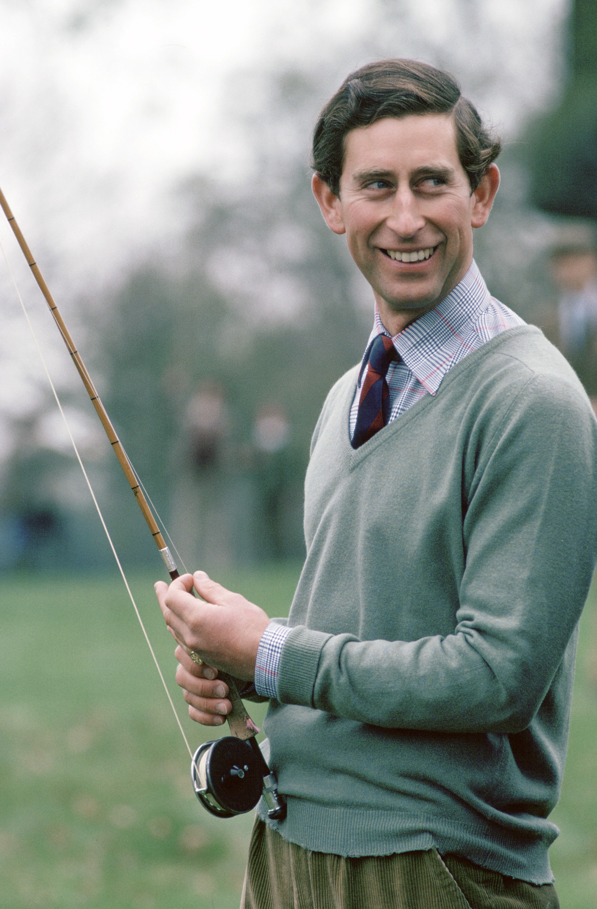 Prince Charles with a fishing rod, photographed on May 12, 1979 in the United Kingdom | Source:Getty Images