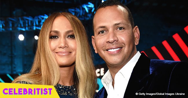 Jennifer Lopez, 48, and Alex Rodriguez, 42, pose with their children at home in recent photos