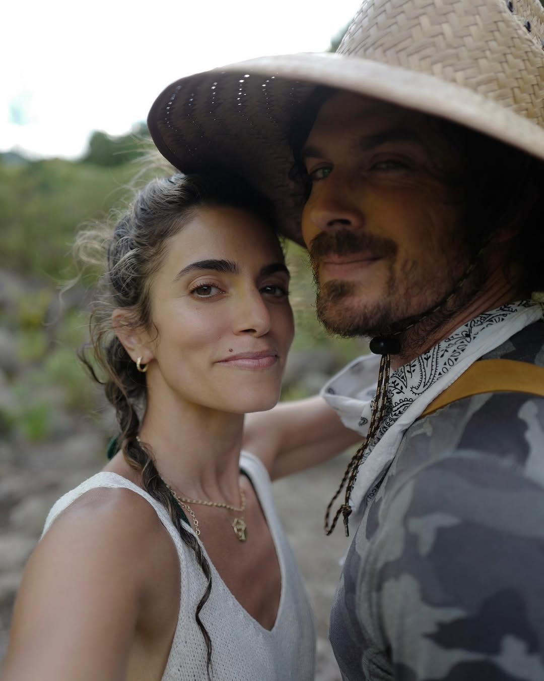 Nikki Reed and Ian Somerhalder posing together, dated October 2021 | Source: Instagram/iansomerhalder