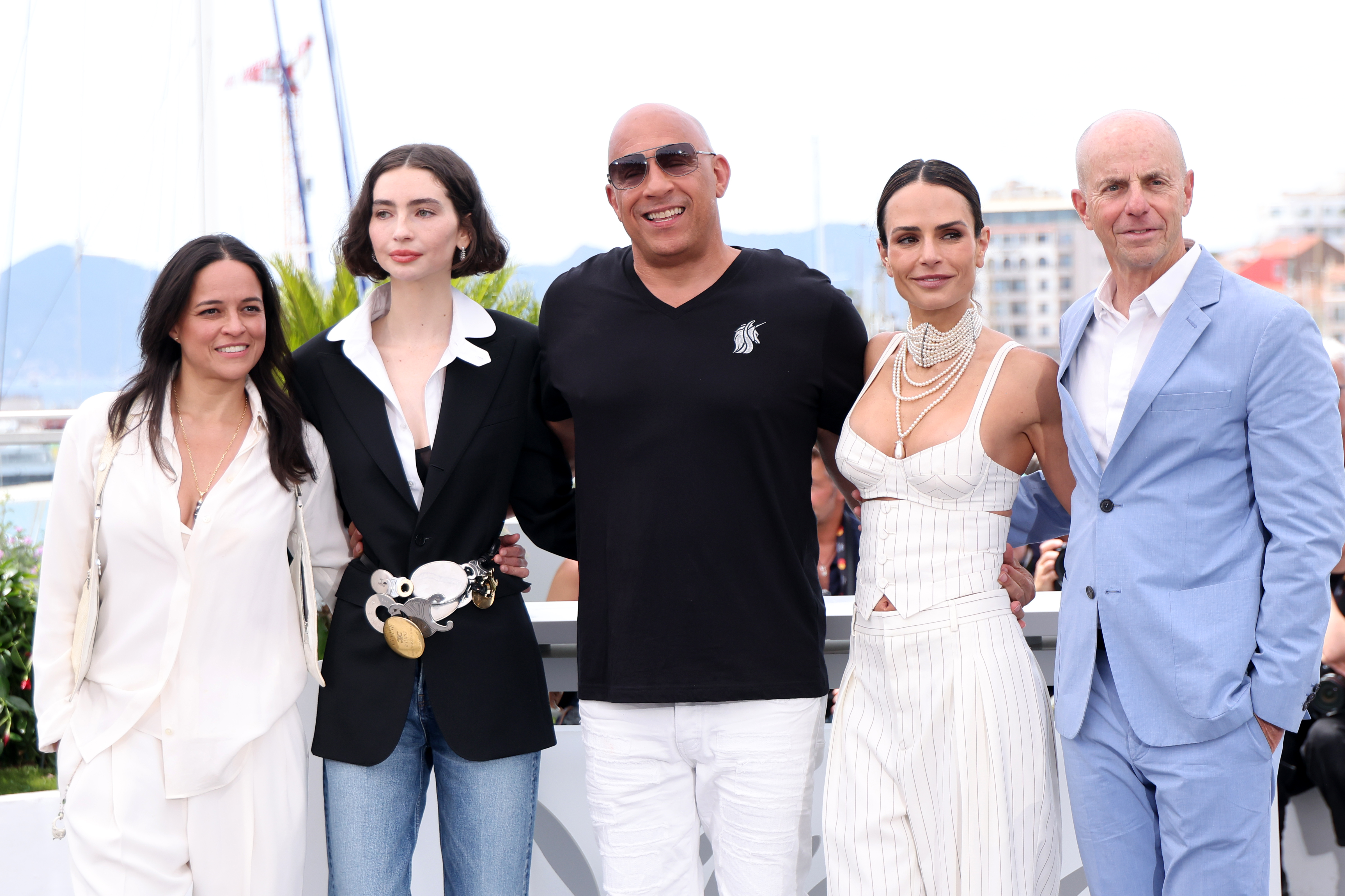 Michelle Rodriguez, Meadow Walker, Vin Diesel, Jordana Brewster and Neal H. Moritz pose during "The Fast And The Furious" photocall at the annual Cannes Film Festival at Palais des Festivals on May 13, 2026, in Cannes, France | Source: Getty Images