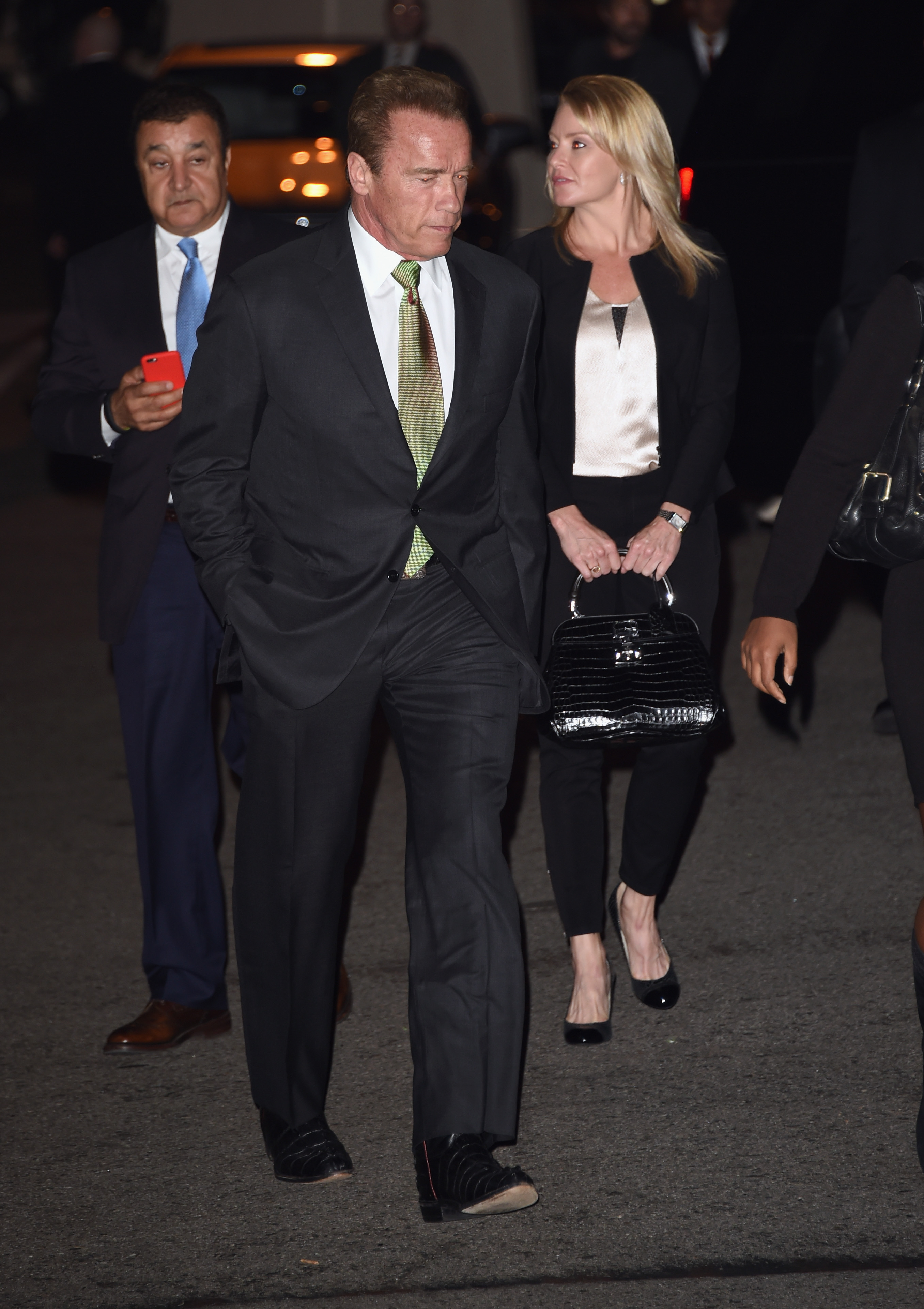 Arnold Schwarzenegger and Heather Milligan attend the 24th Annual Environmental Media Awards presented by Toyota and Lexus at Warner Bros. Studio on October 18, 2014 in Burbank, California | Source: Getty Images