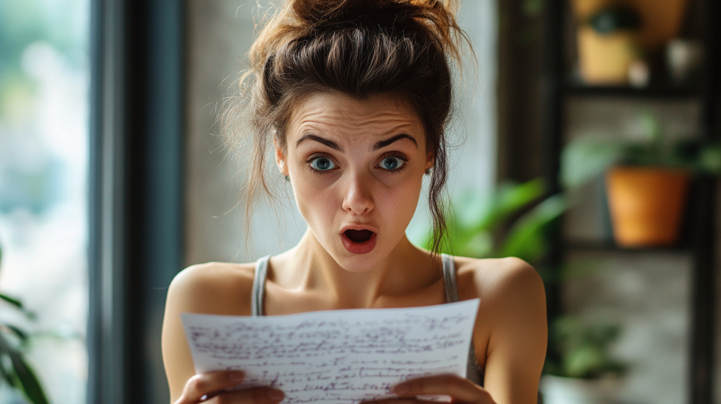 A woman reading a letter | Source: Midjourney