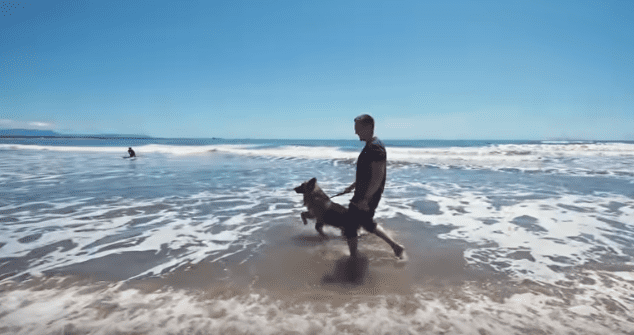 Herschel en el mar. | Imagen tomada de: YouTube/Rocky Kanaka Herschel en el mar. | Imagen tomada de: YouTube/Rocky Kanaka