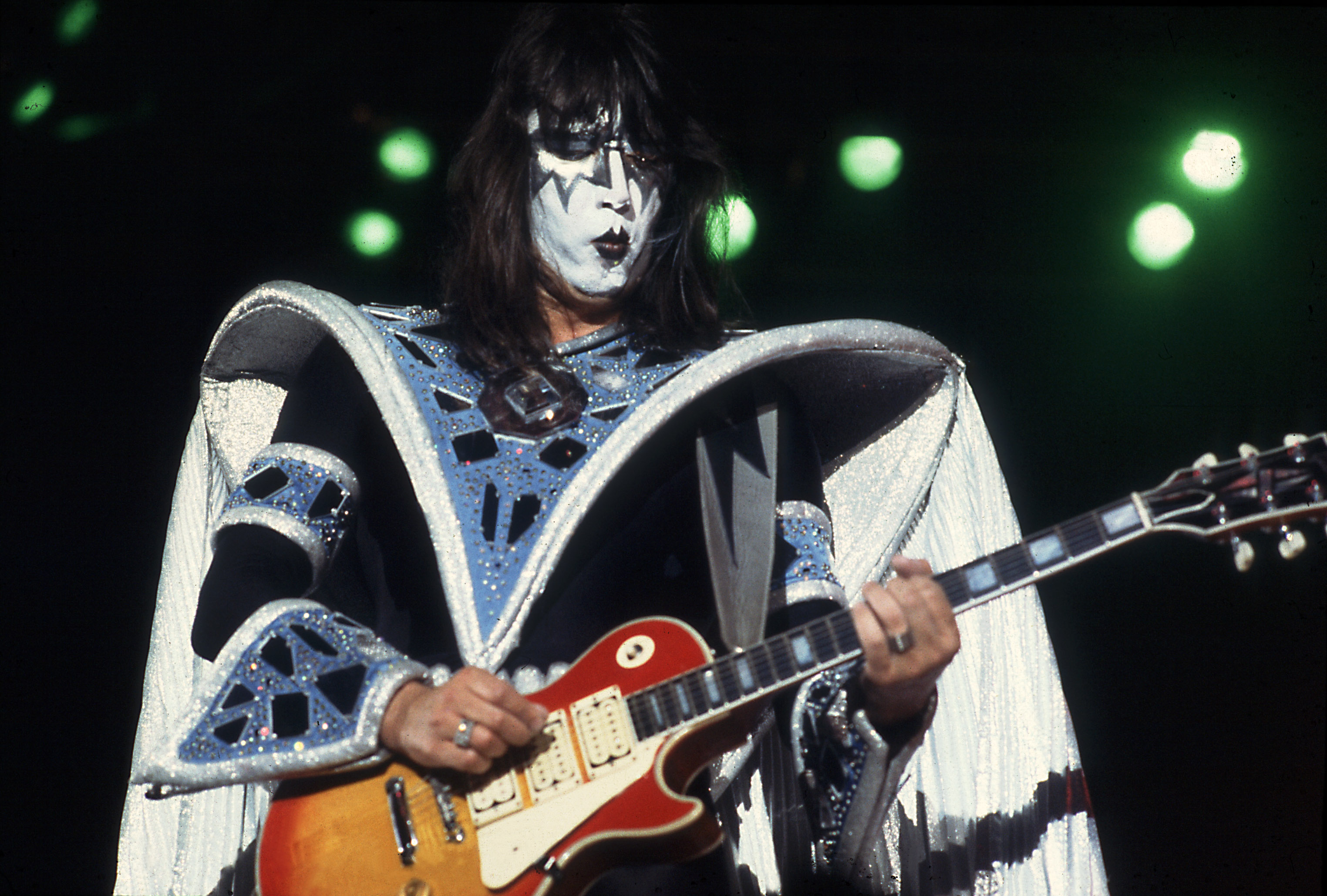 Ace Frehley performs with KISS at the International Amphitheater in Chicago, Illinois, on September 22, 1979 | Source: Getty Images