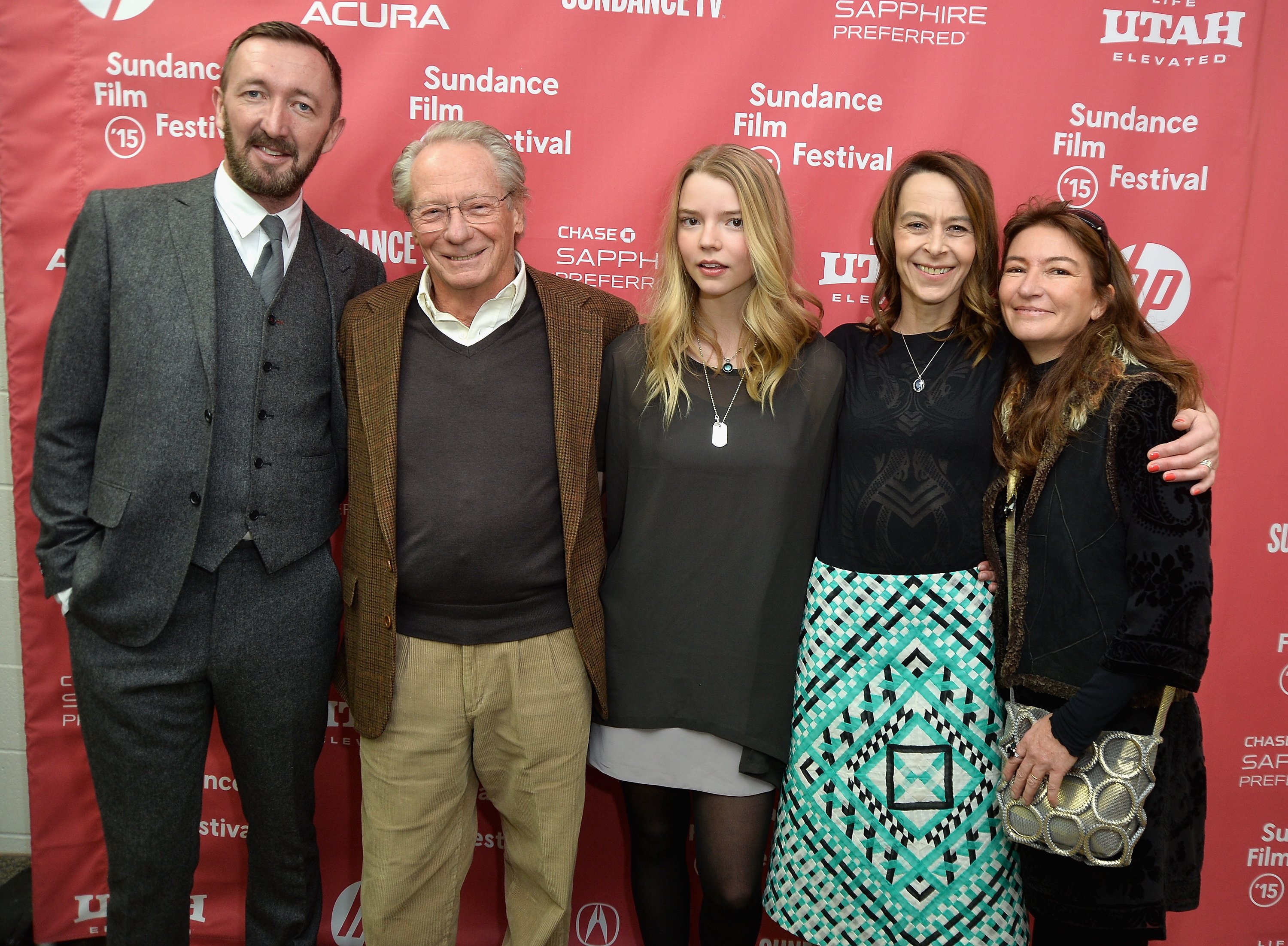 Ralph Ineson, Dennis Taylor, Anya Taylor-Joy, Kate Dickie, and Jennifer Taylor at the premiere of "The Witch" in Park City, Utah, on January 27, 2015. | Source: Getty Images